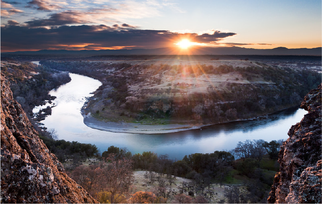 Tehama County River Bend at Sunrise 01